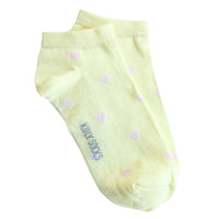 Girls yellow ankle socks with hearts
