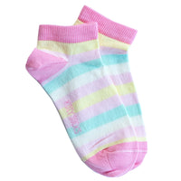 Spring pastel striped ankle socks
