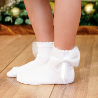 Formal socks with tulle and ribbon
