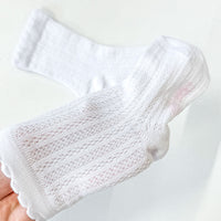 White formal ribbed socks