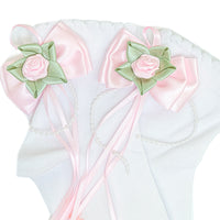 Formal socks with bow and rose