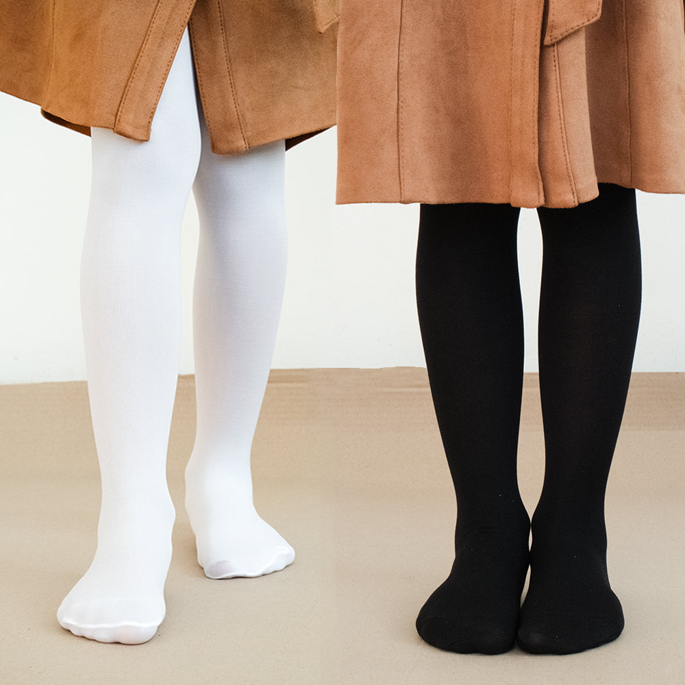 Lily May black and white double-breasted tights