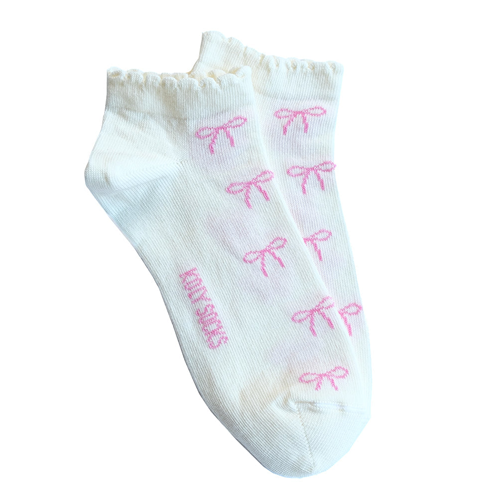 Ankle socks with bows pattern