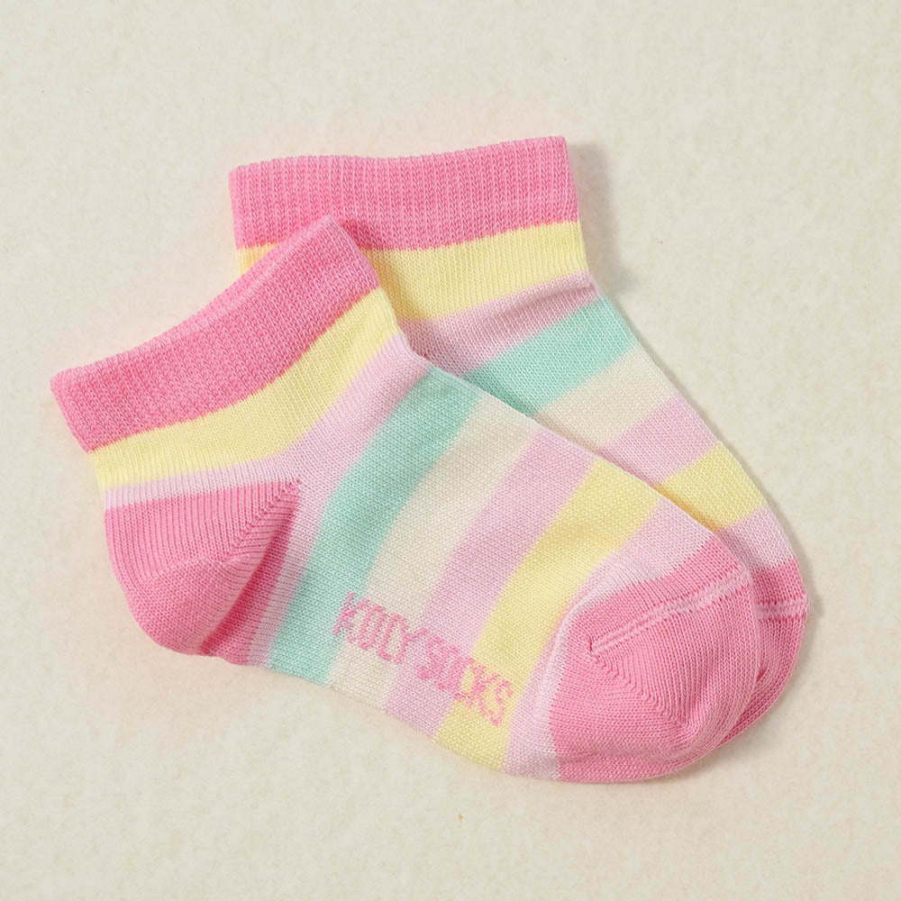 Spring pastel striped ankle socks