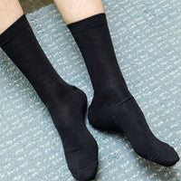 Solid black socks men