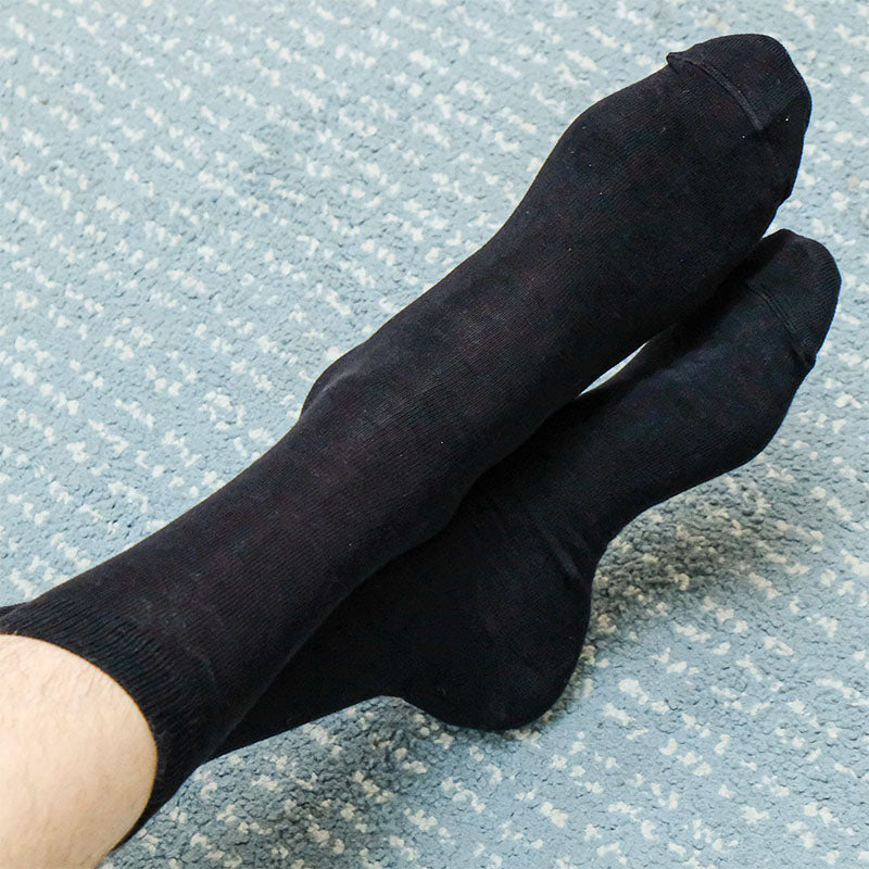 Solid black socks men