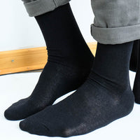 Solid black socks men