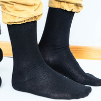 Solid black socks men