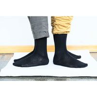 Solid black socks men