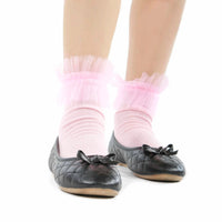 Pink stockings with tulle