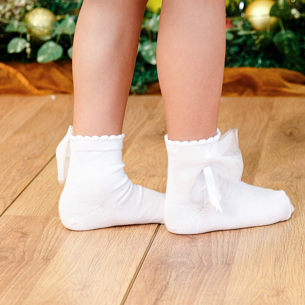 Formal socks with tulle and ribbon