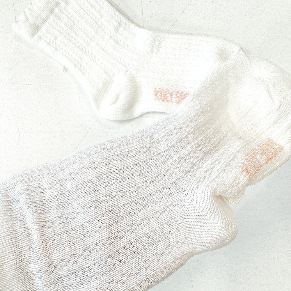 Cream festive ribbed socks