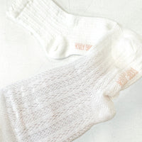 Cream festive ribbed socks