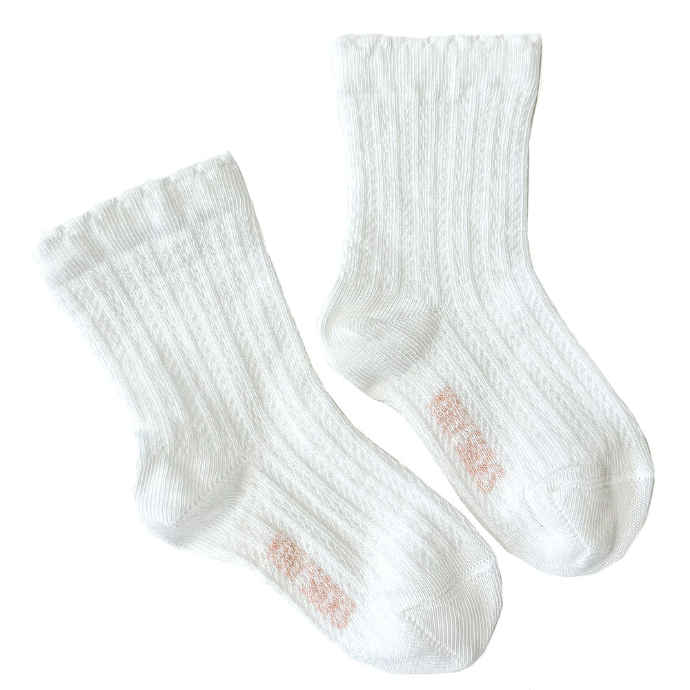 Cream festive ribbed socks