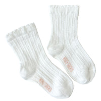 Cream festive ribbed socks