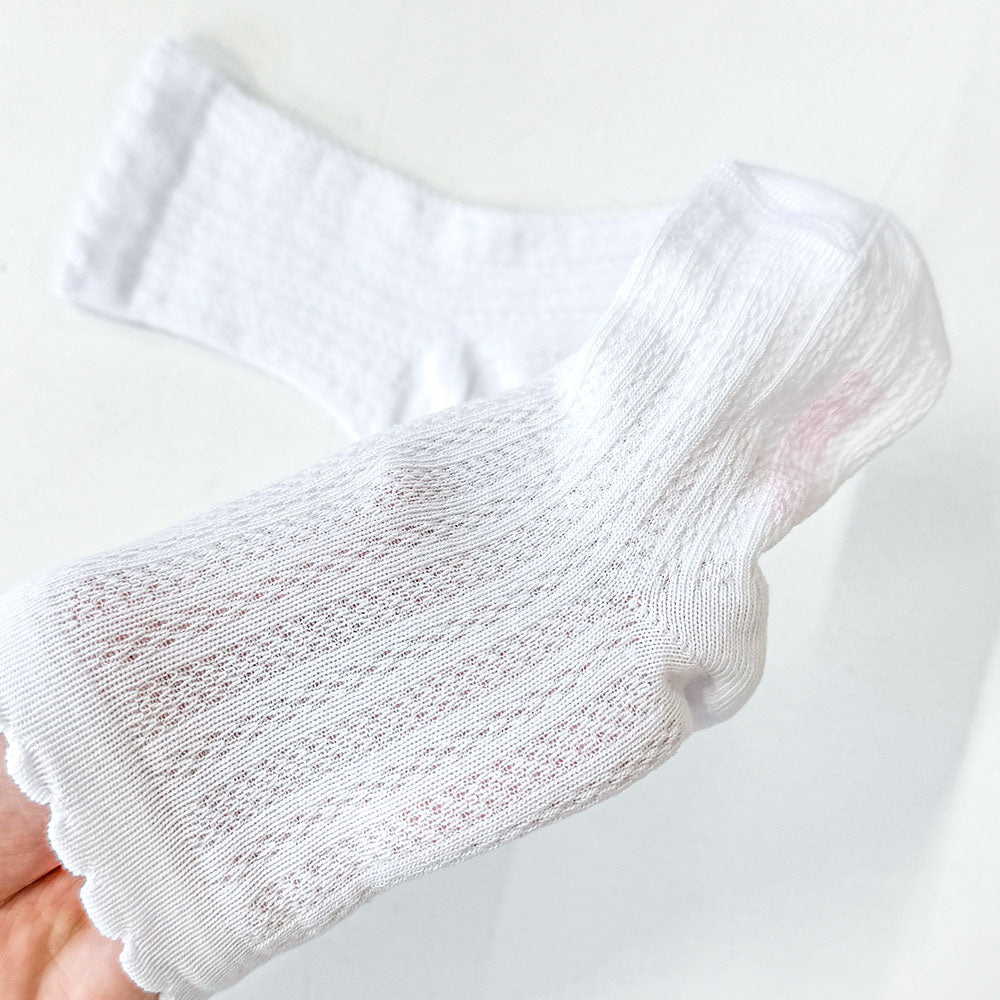 White formal ribbed socks