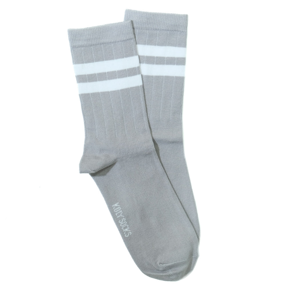 Light gray socks with two stripes