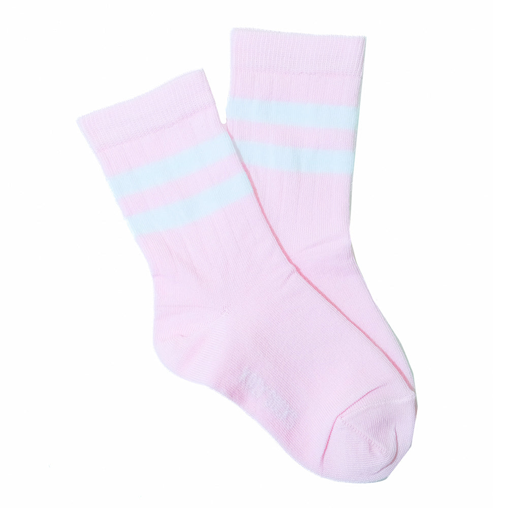 Pink socks with two stripes