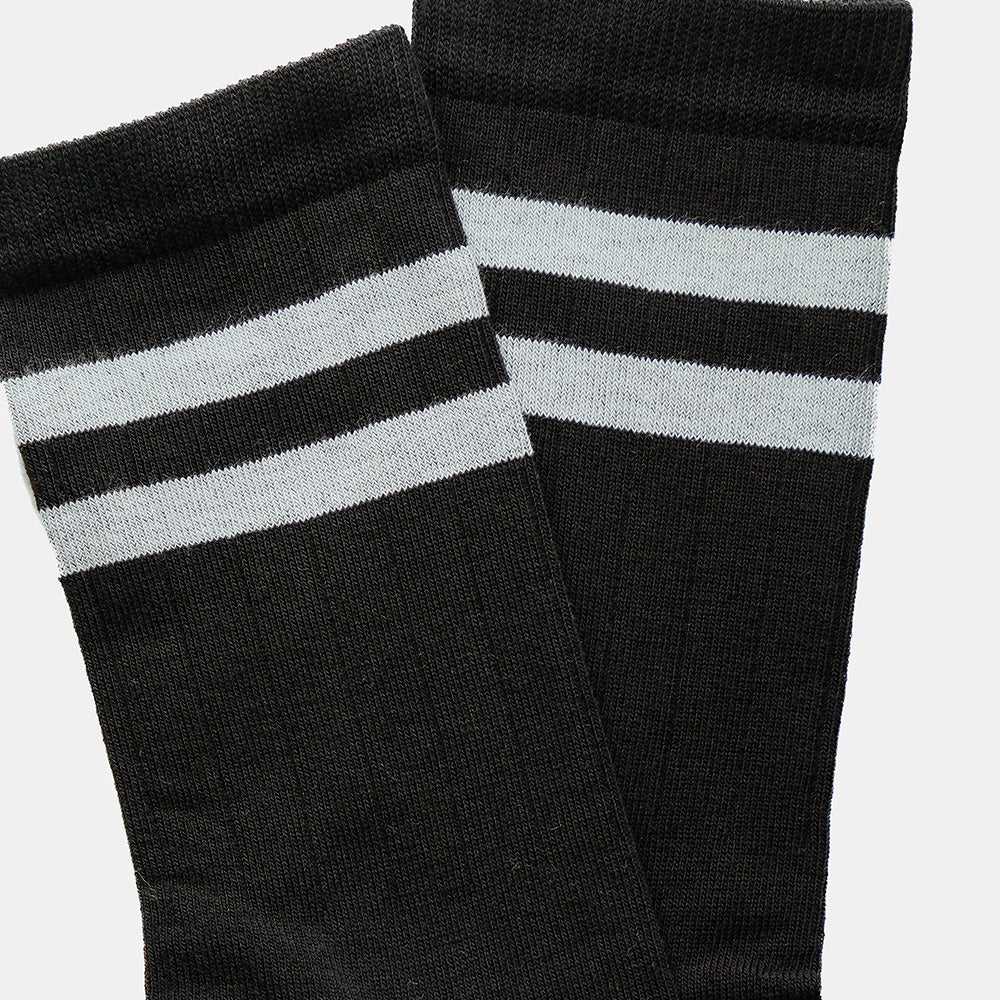 Black socks with two stripes