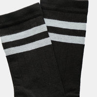 Black socks with two stripes