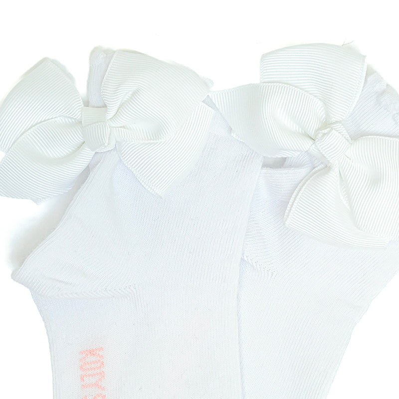 Formal socks with a white bow