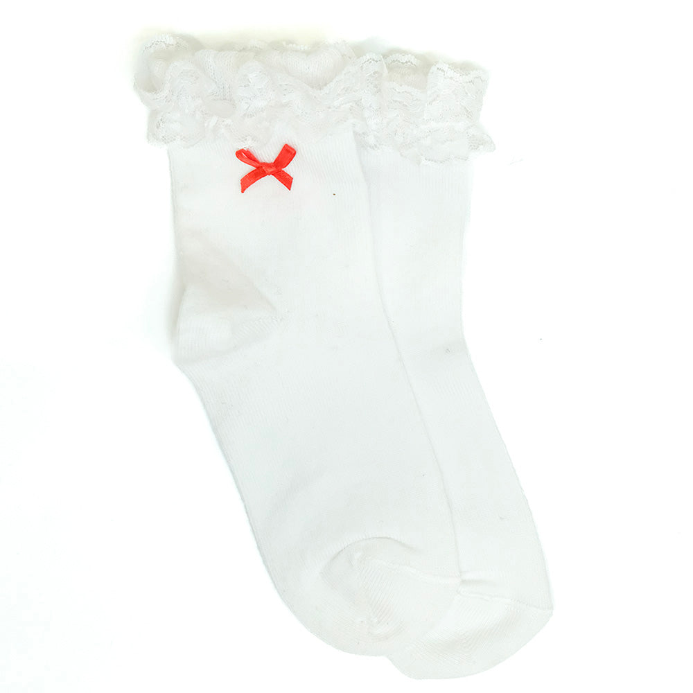 Socks with lace and little bow