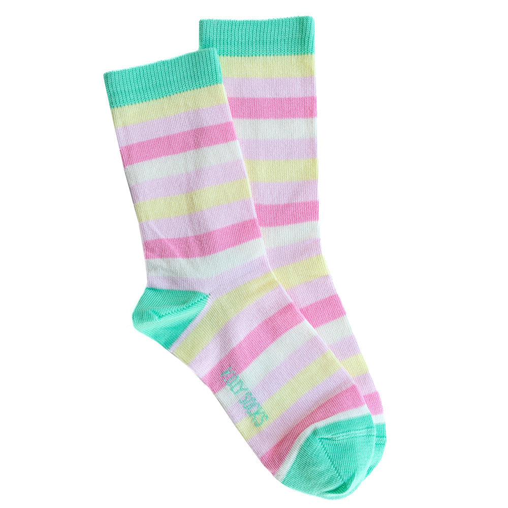 Spring pastel striped socks