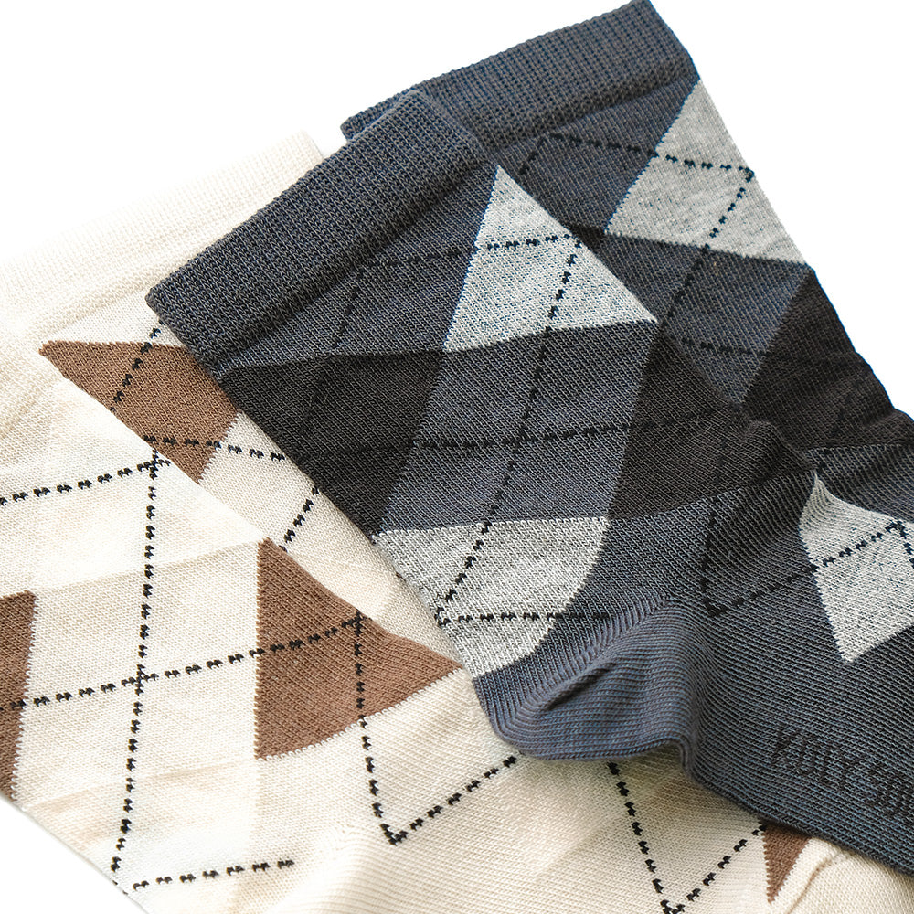 Socks with rhomboids