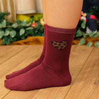 Leopard heart socks